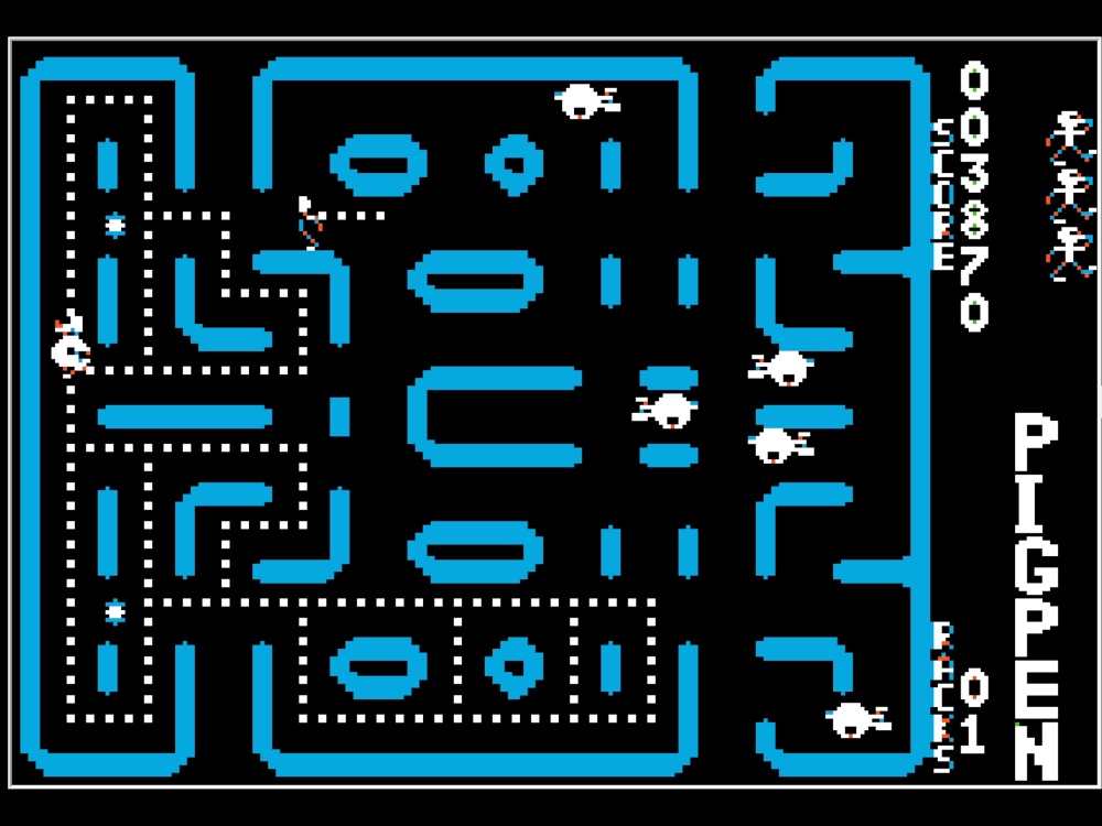 Gameplay of Pig Pen for Apple II